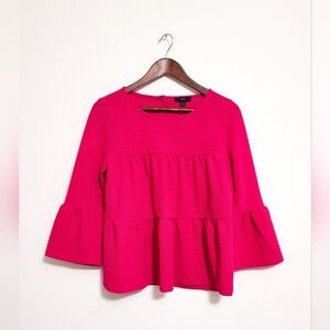 J. Crew 3/4 Bell Sleeve Top in Fuchsia